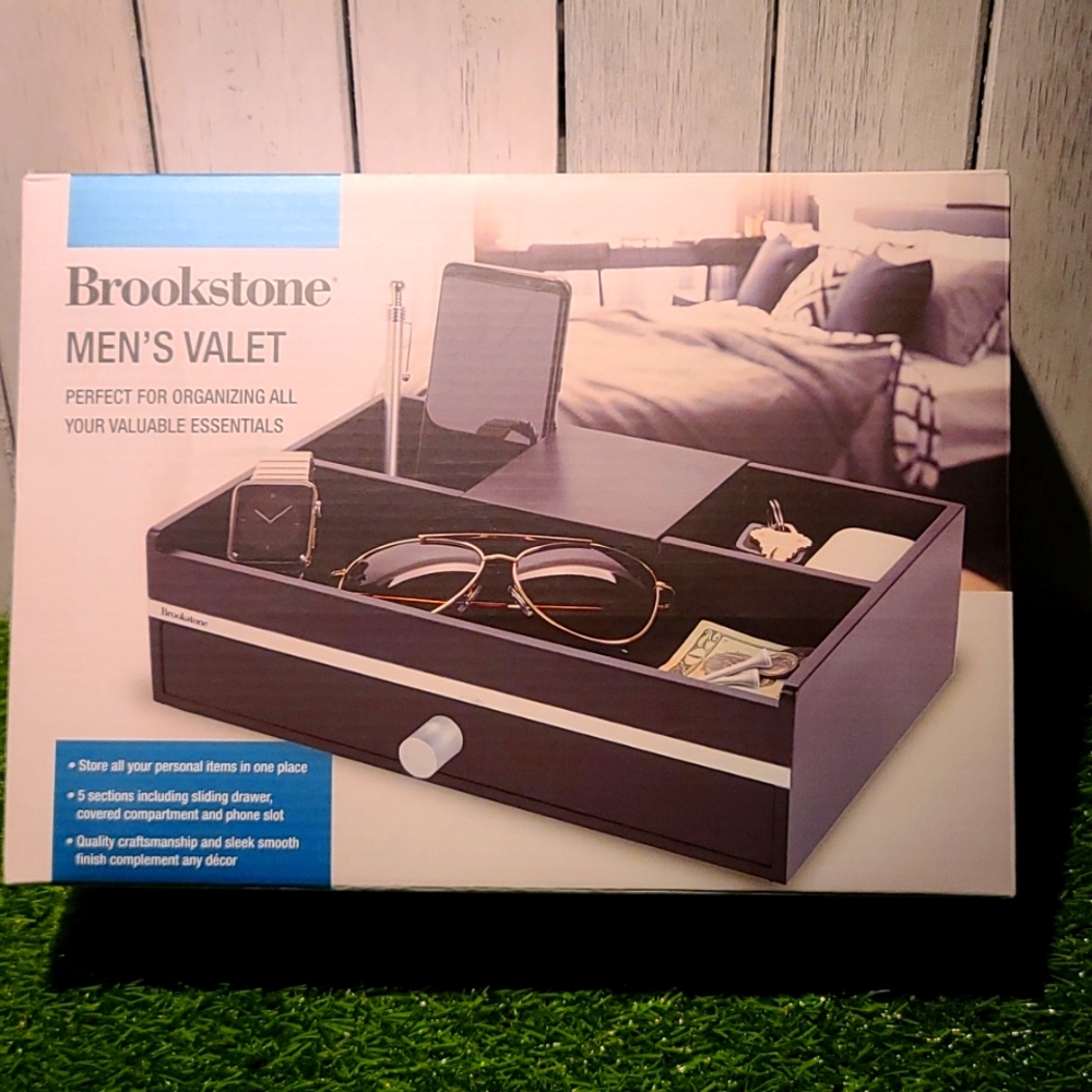 Men's Valet Tray by Brookstone NWT NIB
